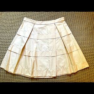 JCrew salmon pink pleated tiered skirt. Size 4. All cotton. Side zipper.